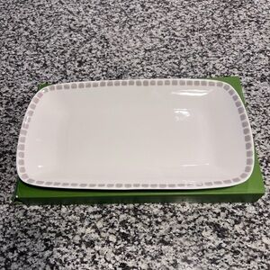 Kate Soade Elegant White Rectangular Serving Platter